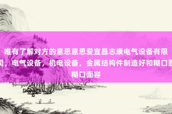 唯有了解对方的意思意思爱宜昌志康电气设备有限公司，电气设备，机电设备，金属结构件制造好和糊口面容