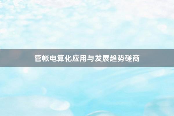 管帐电算化应用与发展趋势磋商